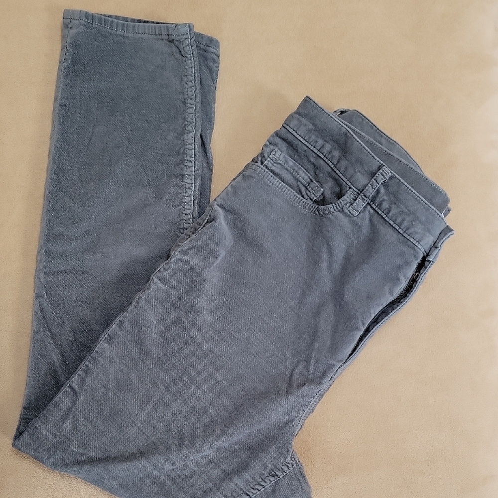 Loft Gray Velour Straight Leg Jeans Size 14 EUC - Picture 2 of 7